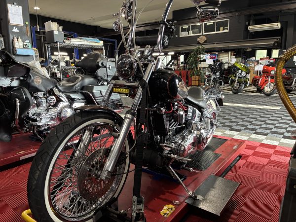 1995y FXSTC スターター交換とフロントサスペンション交換